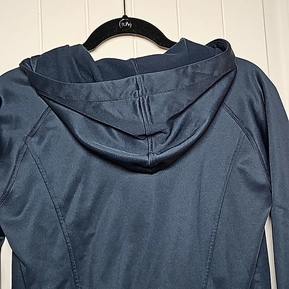 Puma Training XS navy blue zip up hoodie, neon pink/orange accents - Picture 9 of 15